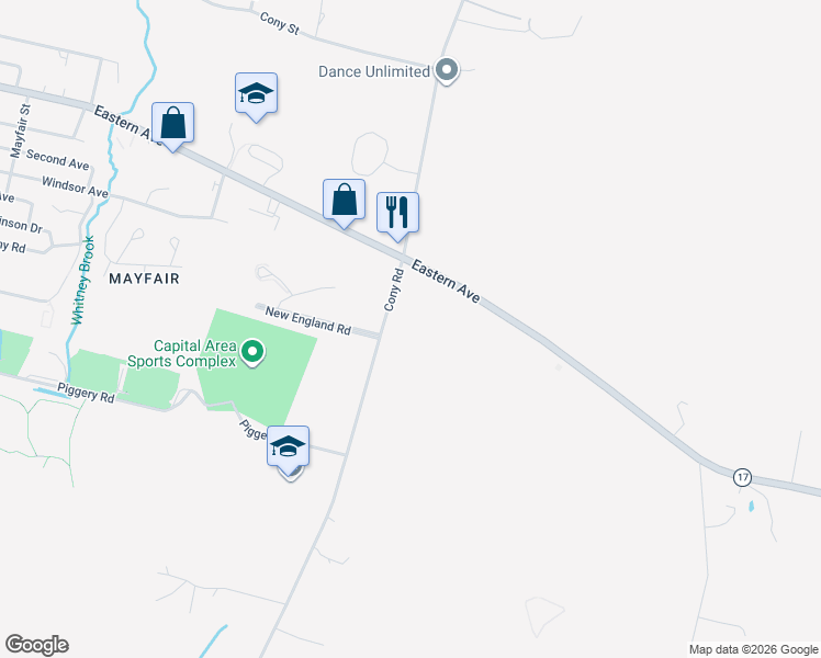 map of restaurants, bars, coffee shops, grocery stores, and more near 231 Cony Road in Augusta