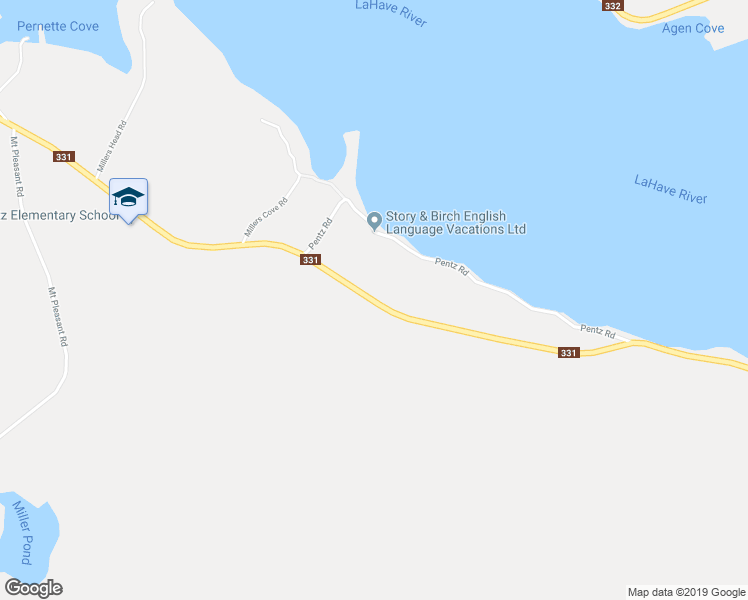 map of restaurants, bars, coffee shops, grocery stores, and more near 2858 Nova Scotia 331 in Pleasantville