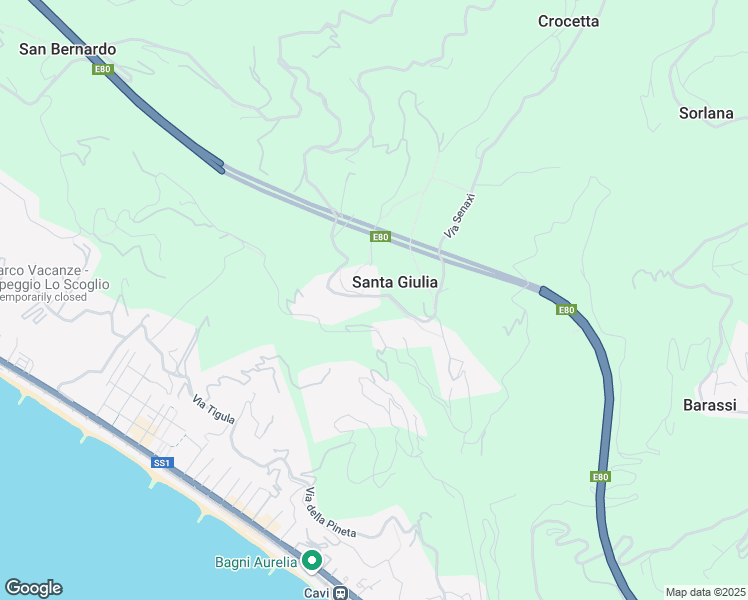 map of restaurants, bars, coffee shops, grocery stores, and more near 3c Via Senaxi in Santa Giulia