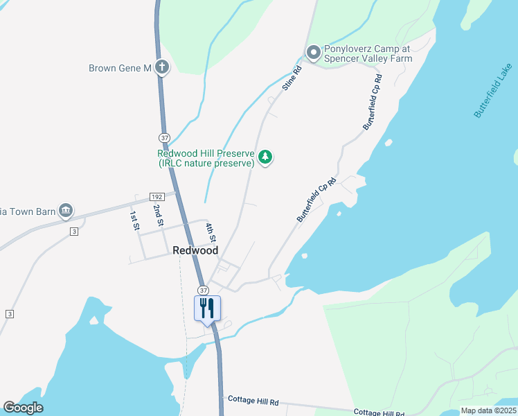map of restaurants, bars, coffee shops, grocery stores, and more near 43836 Stine Road in Redwood