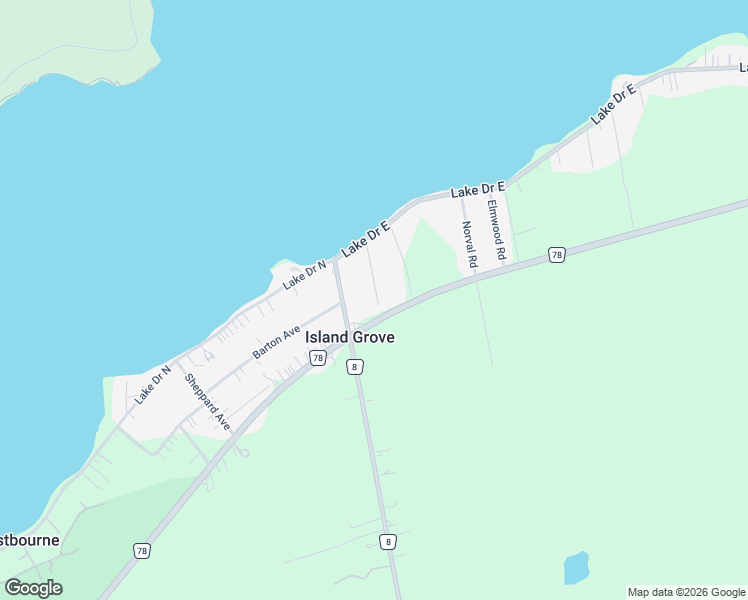 map of restaurants, bars, coffee shops, grocery stores, and more near 805 Poplar Avenue in Georgina
