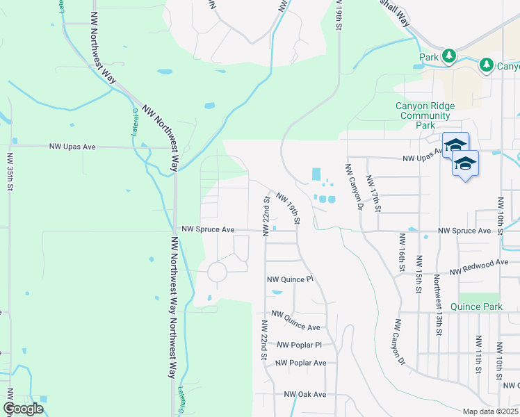 map of restaurants, bars, coffee shops, grocery stores, and more near 2845 Northwest 22nd Street in Redmond