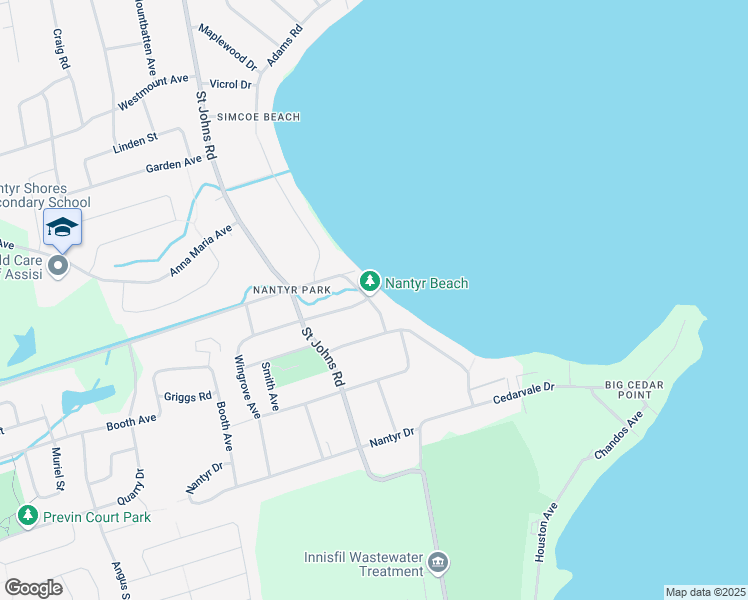 map of restaurants, bars, coffee shops, grocery stores, and more near 1769 Cross Street in Innisfil
