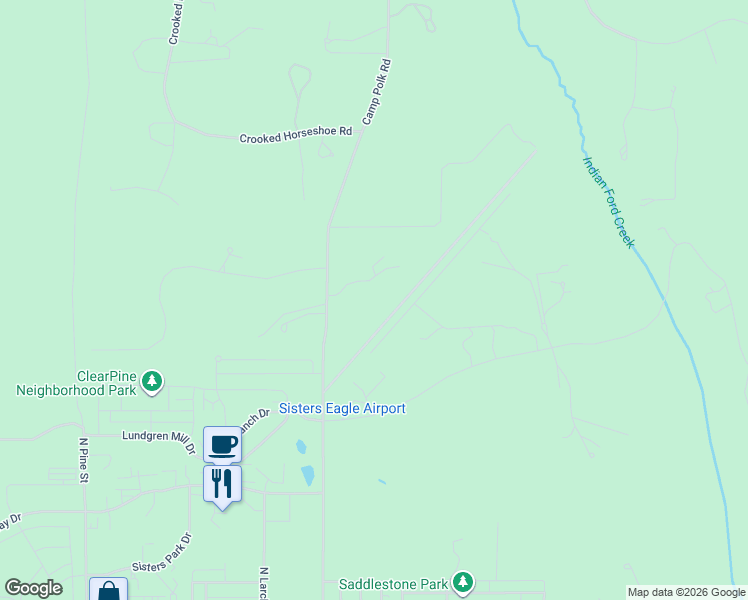 map of restaurants, bars, coffee shops, grocery stores, and more near 15829 Kittyhawk Lane in Sisters