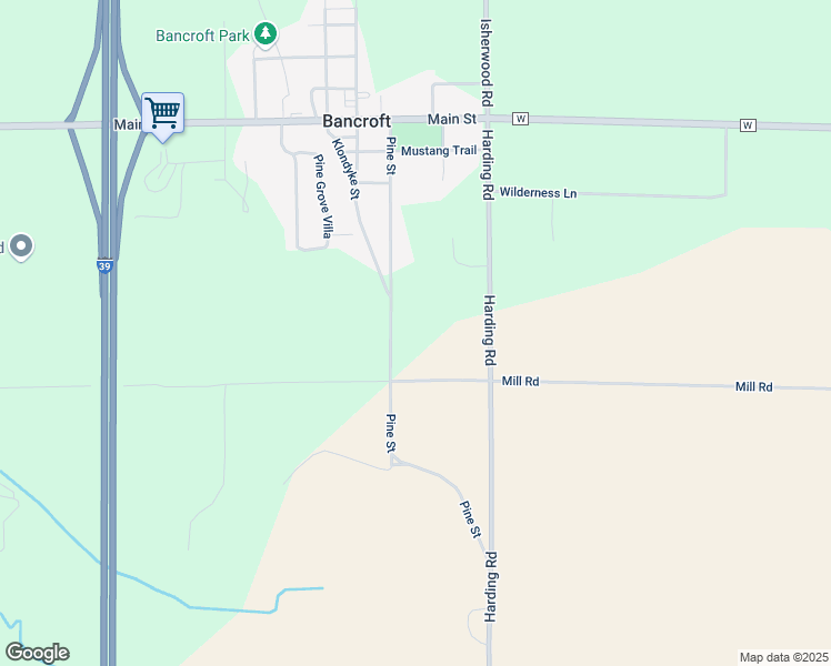 map of restaurants, bars, coffee shops, grocery stores, and more near 8575 Pine Street in Bancroft