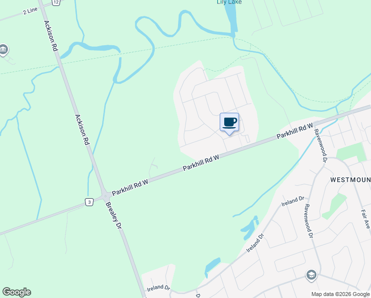 map of restaurants, bars, coffee shops, grocery stores, and more near 307 Louden Terrace in Peterborough