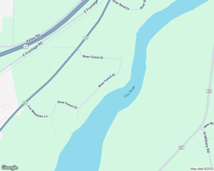 map of restaurants, bars, coffee shops, grocery stores, and more near N1828 River Forest Drive in Kaukauna