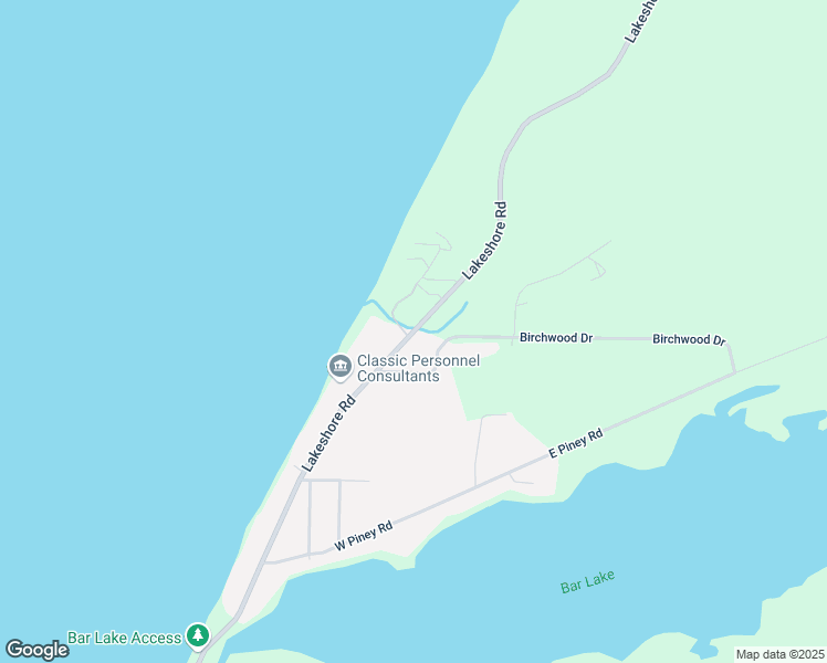 map of restaurants, bars, coffee shops, grocery stores, and more near 2890 Lakeshore Road in Manistee