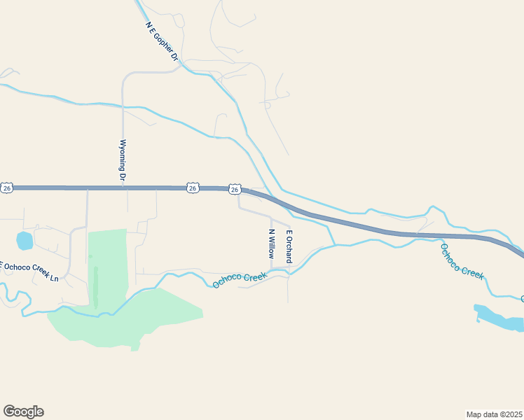 map of restaurants, bars, coffee shops, grocery stores, and more near 364 North Orchard Lane in Prineville