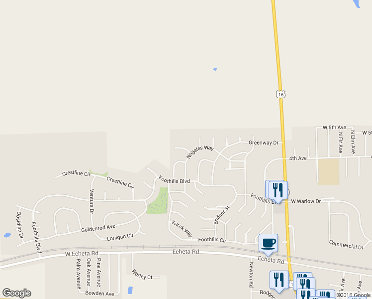 map of restaurants, bars, coffee shops, grocery stores, and more near 3 Hilltop Circle in Gillette