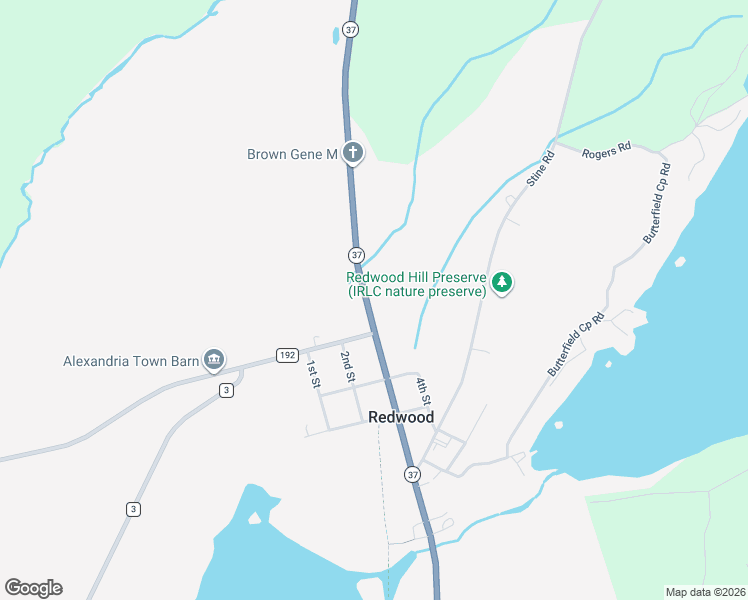map of restaurants, bars, coffee shops, grocery stores, and more near 43928 New York 37 in Redwood