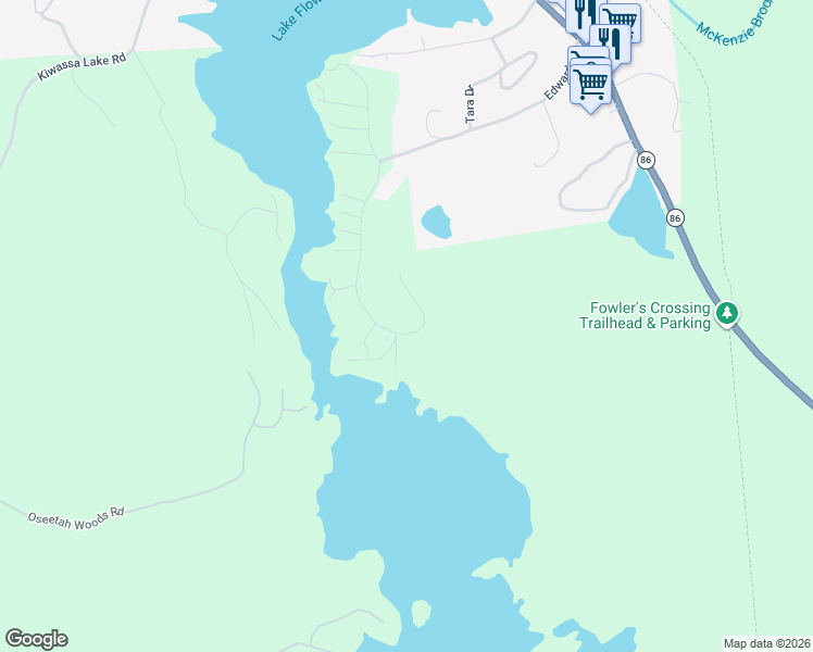 map of restaurants, bars, coffee shops, grocery stores, and more near 357 Vaughn Rd in Saranac Lake