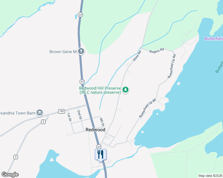 map of restaurants, bars, coffee shops, grocery stores, and more near 44001 Stine Road in Redwood