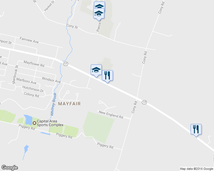 map of restaurants, bars, coffee shops, grocery stores, and more near 264 Eastern Avenue in Augusta