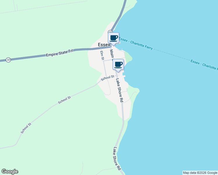 map of restaurants, bars, coffee shops, grocery stores, and more near 18 Ross Road in Essex
