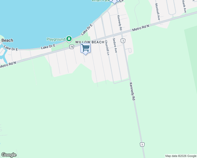 map of restaurants, bars, coffee shops, grocery stores, and more near 745 Third Avenue in Willow Beach