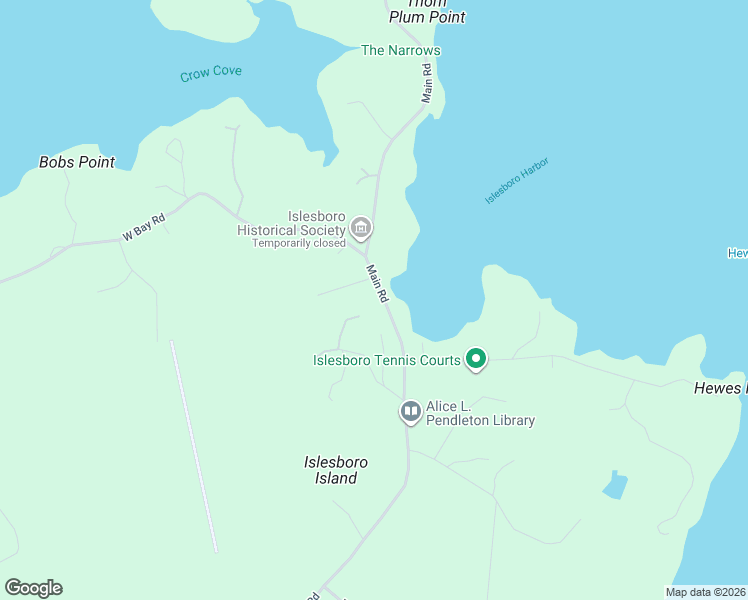 map of restaurants, bars, coffee shops, grocery stores, and more near 364 Main Road in Islesboro