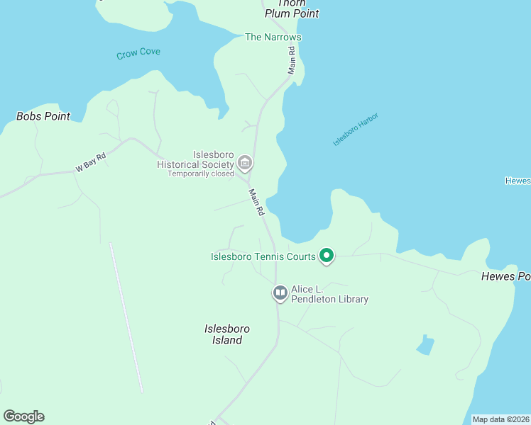 map of restaurants, bars, coffee shops, grocery stores, and more near 364 Main Road in Islesboro