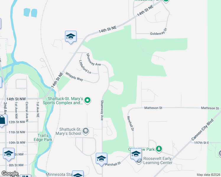 map of restaurants, bars, coffee shops, grocery stores, and more near 707 Legacy Court in Faribault
