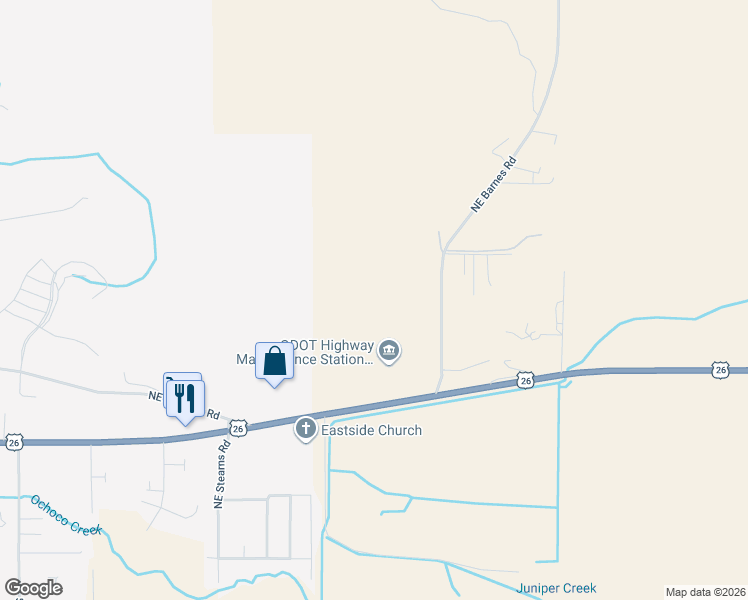 map of restaurants, bars, coffee shops, grocery stores, and more near 685 Barnes Butte Road in Prineville