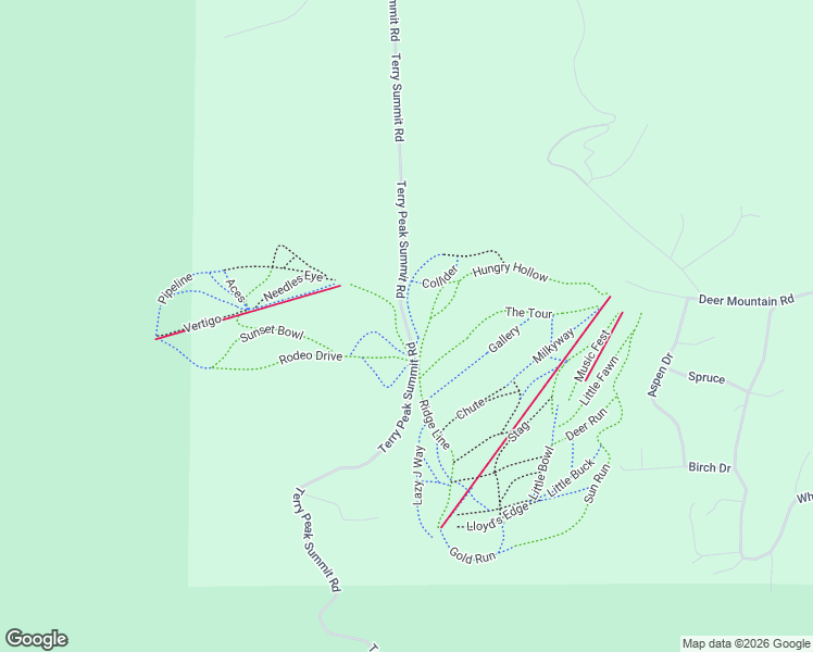 map of restaurants, bars, coffee shops, grocery stores, and more near Terry Summit Road in Lead