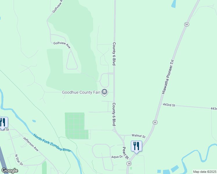 map of restaurants, bars, coffee shops, grocery stores, and more near 148 Highlands Circle in Zumbrota