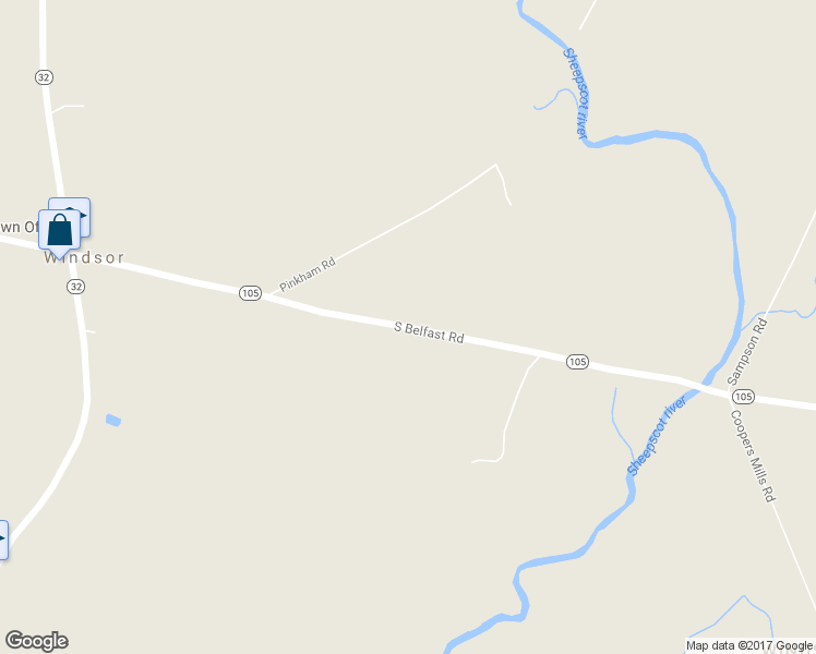 map of restaurants, bars, coffee shops, grocery stores, and more near 778 South Belfast Road in Windsor