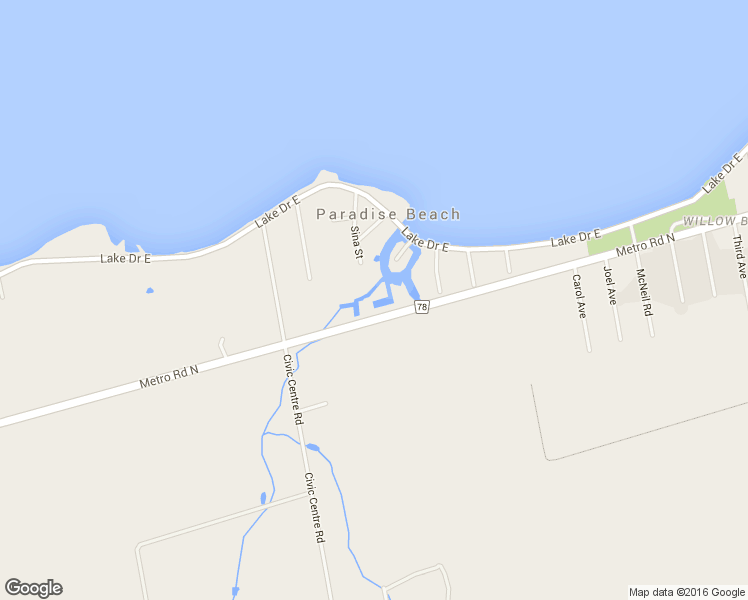map of restaurants, bars, coffee shops, grocery stores, and more near 1354 Metro Road North in Willow Beach