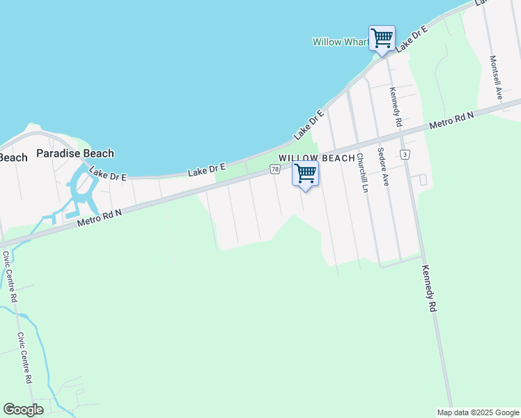 map of restaurants, bars, coffee shops, grocery stores, and more near 779 McNeil Road in Willow Beach