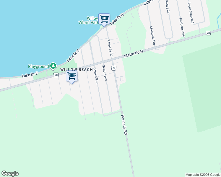 map of restaurants, bars, coffee shops, grocery stores, and more near 758 Sedore Avenue in Willow Beach