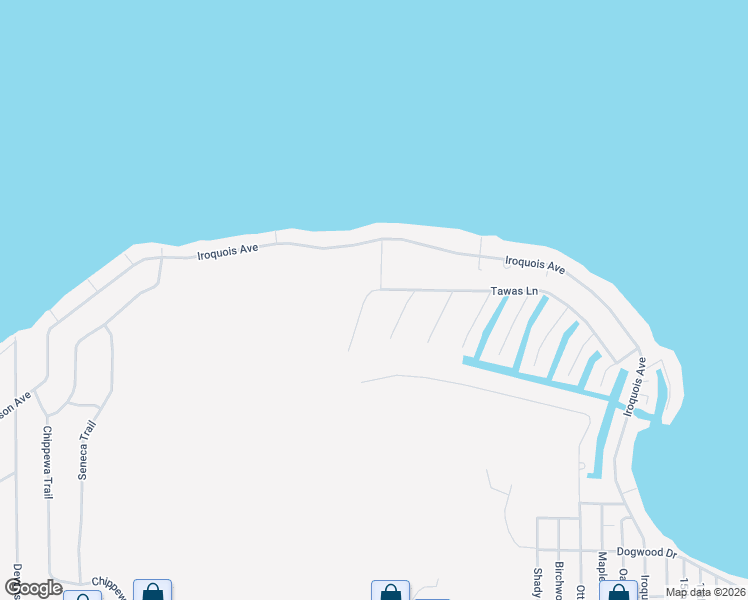 map of restaurants, bars, coffee shops, grocery stores, and more near 101-199 Chinook Trail in Denton Township