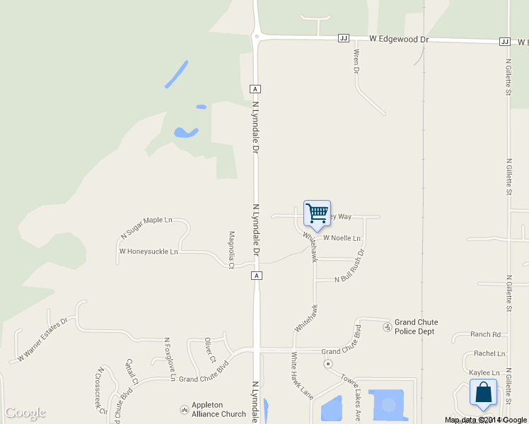 map of restaurants, bars, coffee shops, grocery stores, and more near 2374 West Barley Way in Appleton