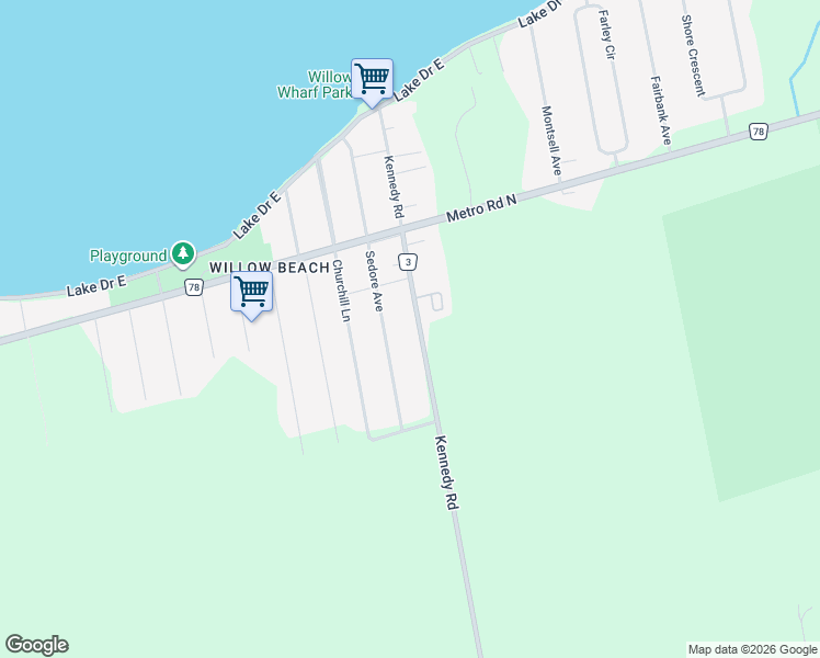 map of restaurants, bars, coffee shops, grocery stores, and more near 26957 Kennedy Road in Willow Beach