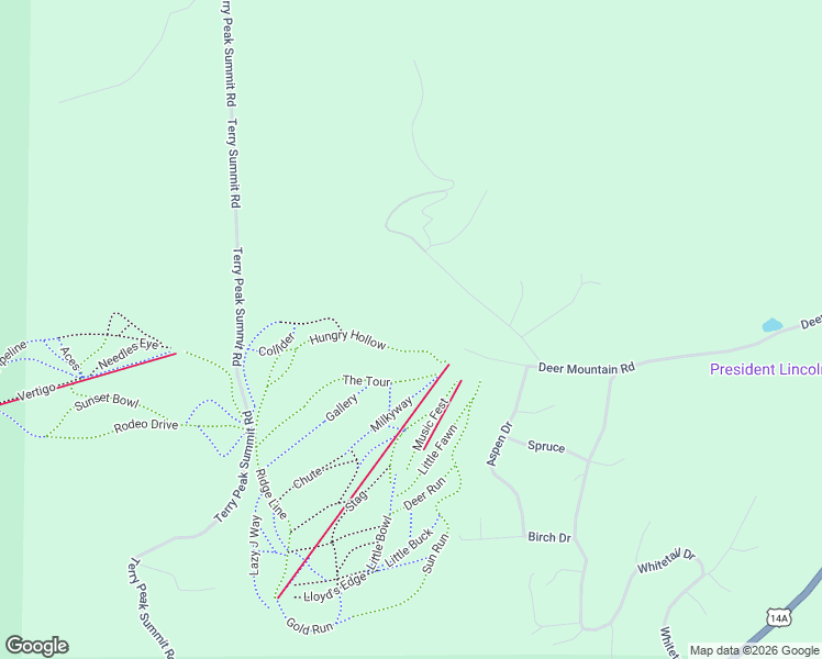 map of restaurants, bars, coffee shops, grocery stores, and more near 21329 Cabin Road in Lead