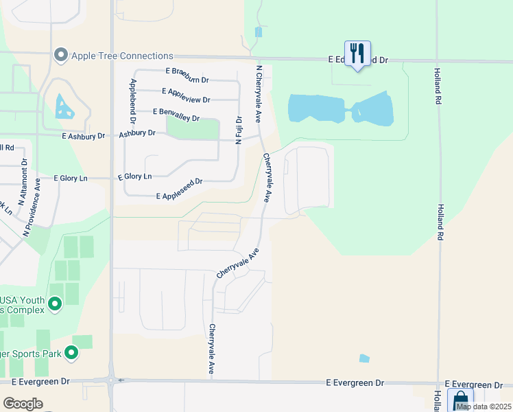 map of restaurants, bars, coffee shops, grocery stores, and more near 4685 North Cherryvale Avenue in Appleton