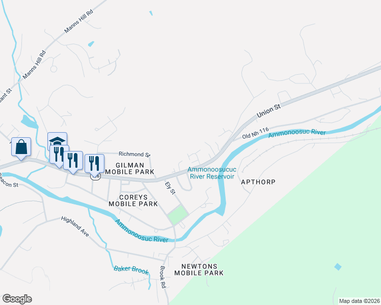 map of restaurants, bars, coffee shops, grocery stores, and more near 8 Hilltop Manor Mobile Home Park in Littleton