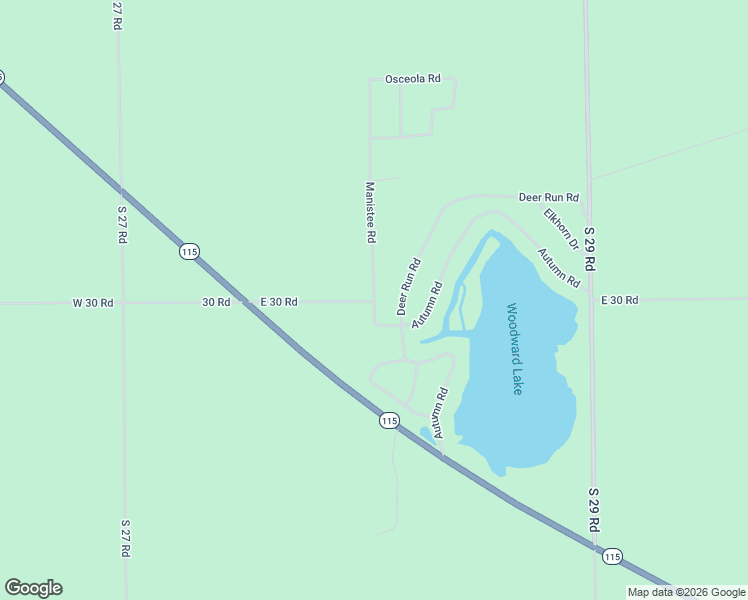 map of restaurants, bars, coffee shops, grocery stores, and more near 431 Manistee Road in Cadillac