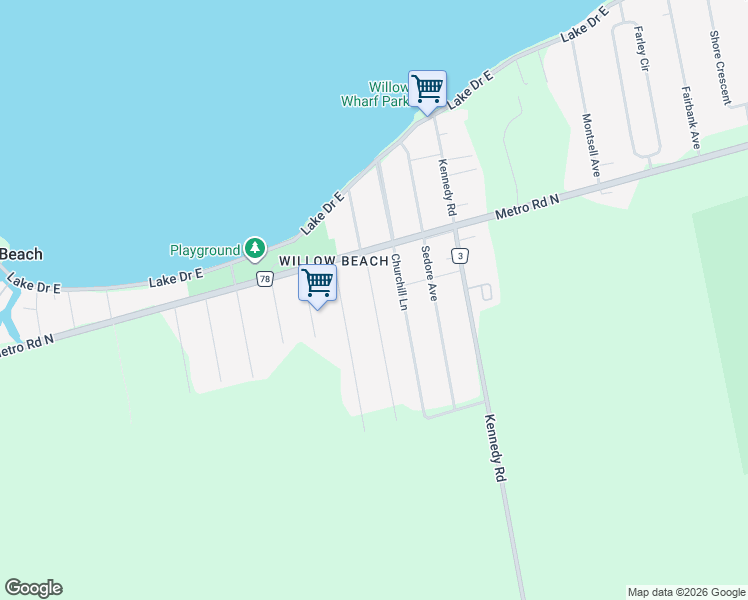 map of restaurants, bars, coffee shops, grocery stores, and more near 782 Rockaway Road in Willow Beach