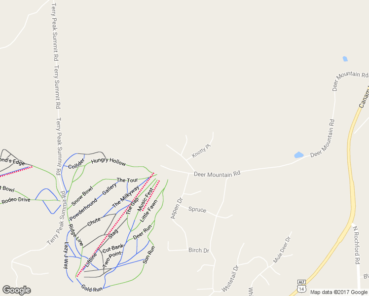 map of restaurants, bars, coffee shops, grocery stores, and more near Saddle Mountain Place in Lead