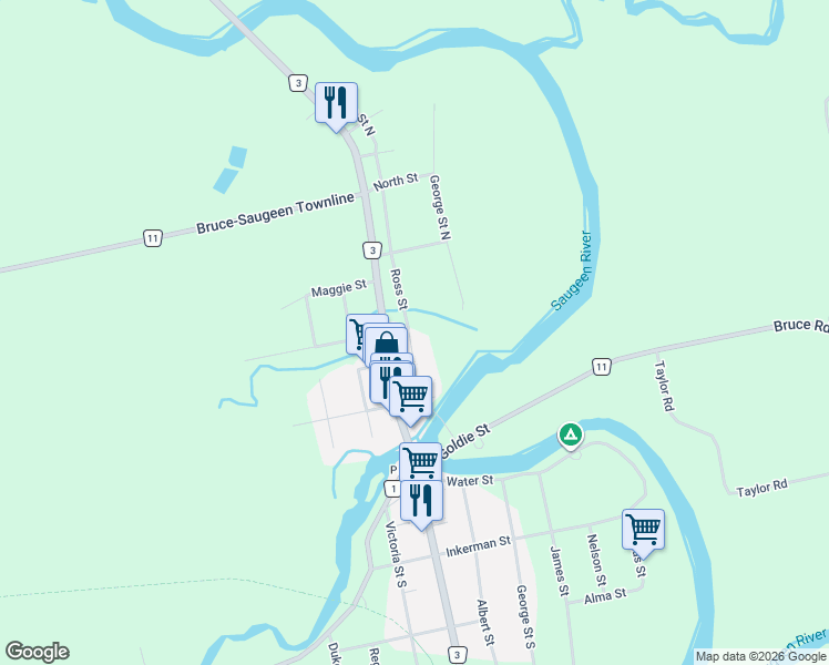 map of restaurants, bars, coffee shops, grocery stores, and more near 459 Ross Street in Paisley
