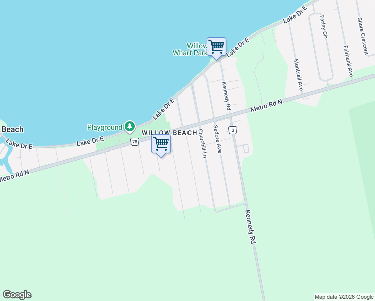 map of restaurants, bars, coffee shops, grocery stores, and more near 784 Rockaway Road in Willow Beach