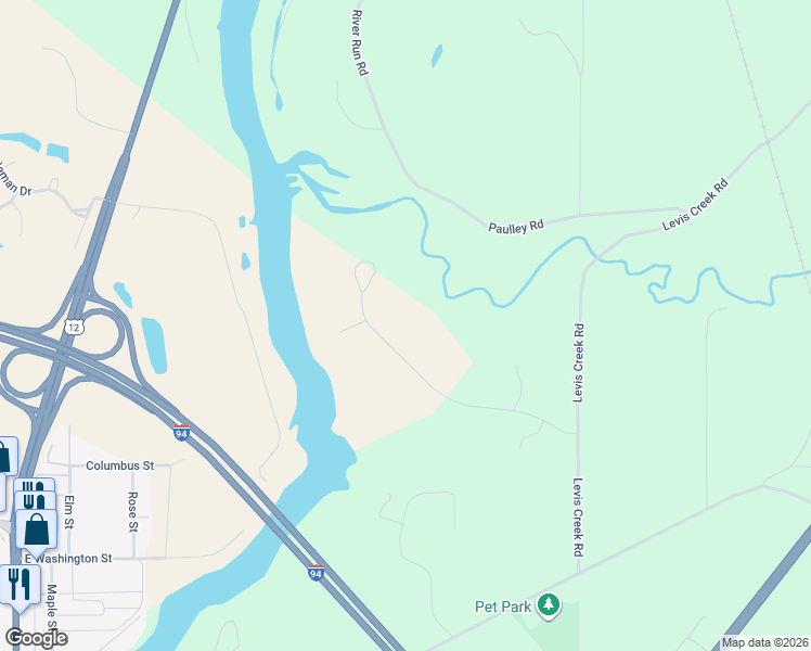 map of restaurants, bars, coffee shops, grocery stores, and more near W10316 Deer Print Trail in Black River Falls