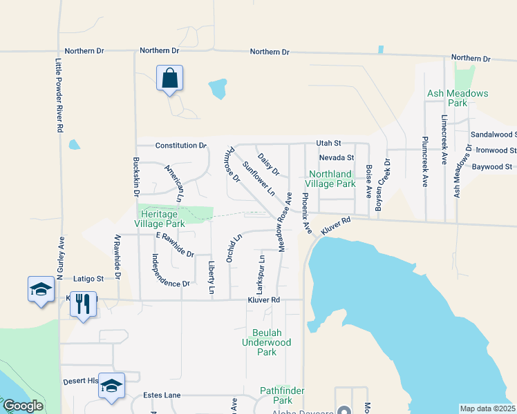 map of restaurants, bars, coffee shops, grocery stores, and more near 200-208 Primrose Drive in Gillette
