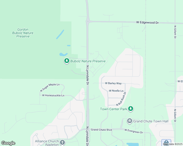 map of restaurants, bars, coffee shops, grocery stores, and more near 2374 West Barley Way in Appleton