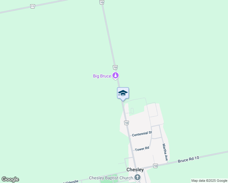 map of restaurants, bars, coffee shops, grocery stores, and more near 351 Bruce County Road 10 in Chesley