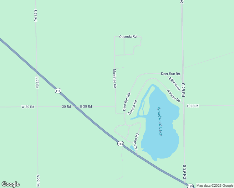 map of restaurants, bars, coffee shops, grocery stores, and more near 431-499 Manistee Road in Cadillac