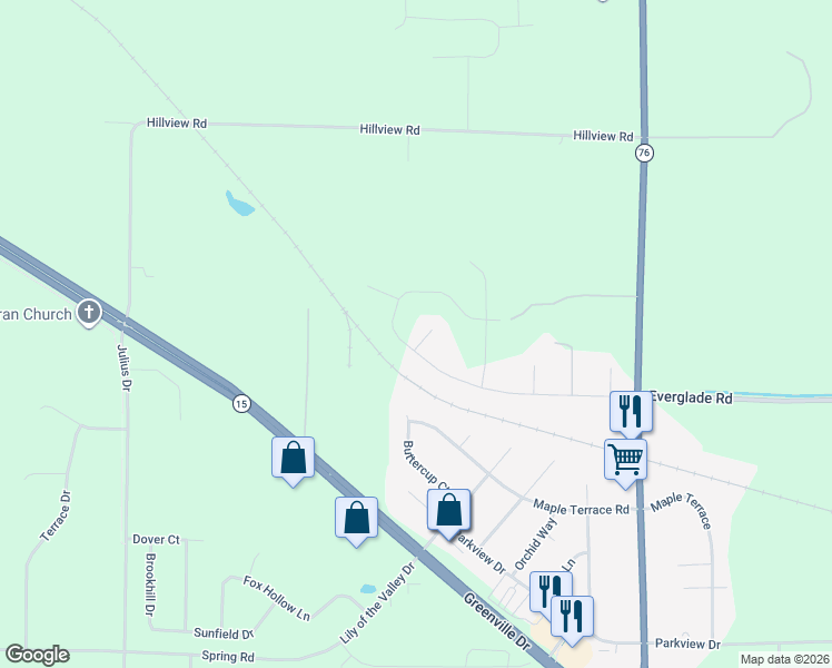 map of restaurants, bars, coffee shops, grocery stores, and more near N1931 Jeremy Court in Greenville