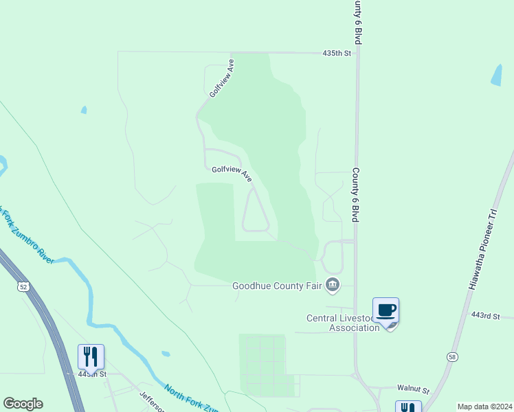 map of restaurants, bars, coffee shops, grocery stores, and more near 994 Golfview Avenue in Zumbrota