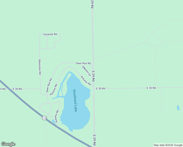 map of restaurants, bars, coffee shops, grocery stores, and more near 601-699 Elkhorn Drive in Cadillac