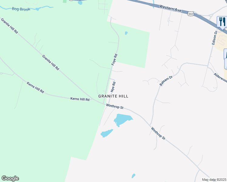 map of restaurants, bars, coffee shops, grocery stores, and more near 12 Nye Road in Hallowell
